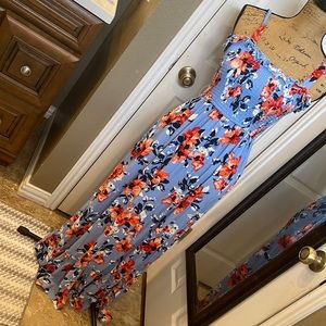 NWOT- Floral blue dress S